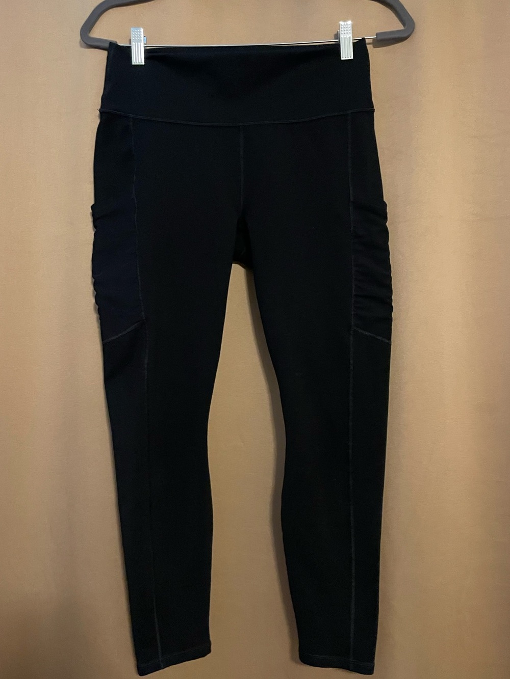 Fabletics Black High-Waist Active Leggings with Side Panel Detail